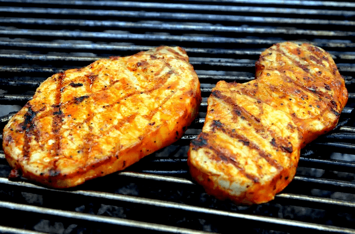 grilled pork steak